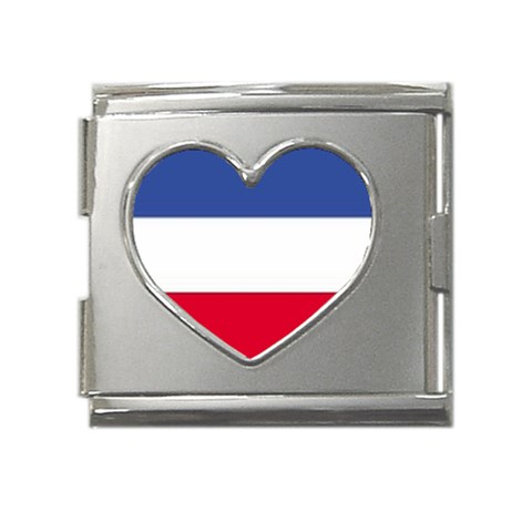 YUGOSLAVIA Mega Link Heart Italian Charm (18mm) from ArtsNow.com Front