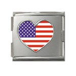 united%20states Mega Link Heart Italian Charm (18mm)