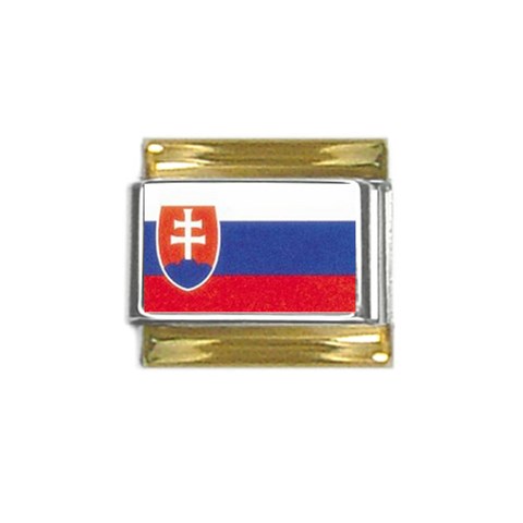 SLOVAK%20REPUBLIC Gold Trim Italian Charm (9mm) from ArtsNow.com Front