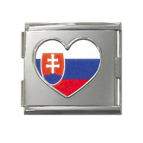 SLOVAK%20REPUBLIC Mega Link Heart Italian Charm (18mm) from ArtsNow.com Front