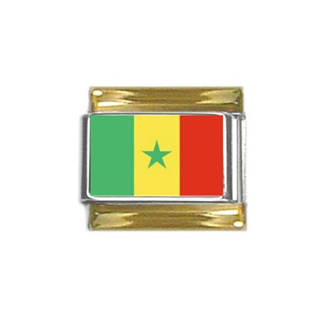 senegal Gold Trim Italian Charm (9mm) from ArtsNow.com Front