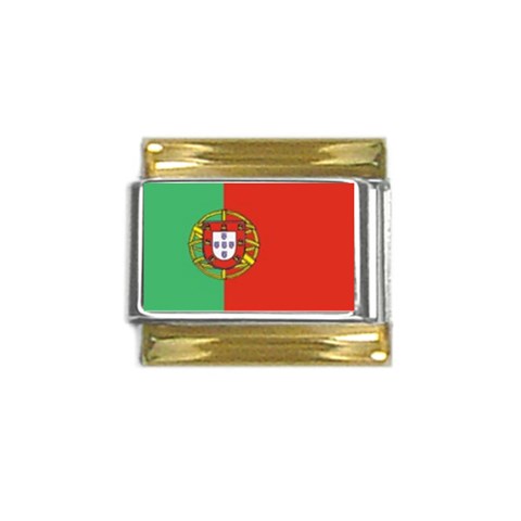 PORTUGAL Gold Trim Italian Charm (9mm) from ArtsNow.com Front