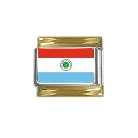 paraguay Gold Trim Italian Charm (9mm) from ArtsNow.com Front