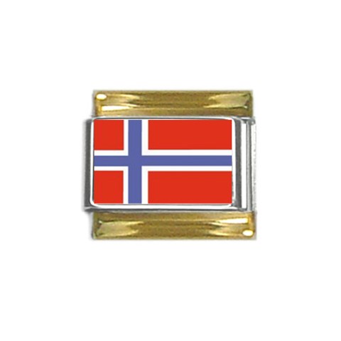 norway Gold Trim Italian Charm (9mm) from ArtsNow.com Front