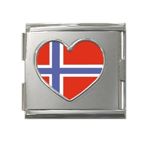 norway Mega Link Heart Italian Charm (18mm) from ArtsNow.com Front