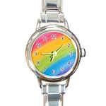 Acrylic Rainbow Round Italian Charm Watch