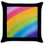 Acrylic Rainbow Black Throw Pillow Case