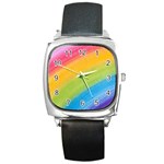 Acrylic Rainbow Square Leather Watch