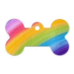 Acrylic Rainbow Dog Tag Bone (Two Sided) from ArtsNow.com Front