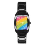 Acrylic Rainbow Stainless Steel Barrel Watch