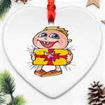 Happy Blue Eyed Boy Ornament (Heart)