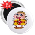 Happy Blue Eyed Boy 3  Magnet (10 pack)