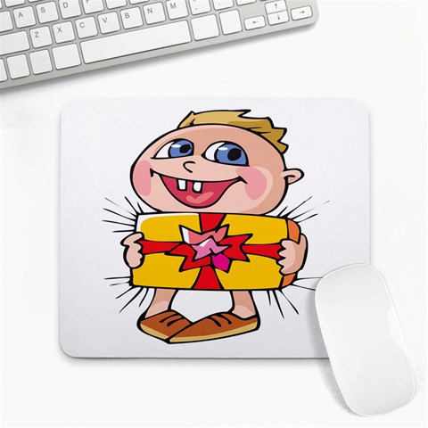 Happy Blue Eyed Boy Large Mousepad from ArtsNow.com Front