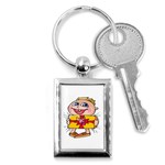 Happy Blue Eyed Boy Key Chain (Rectangle)