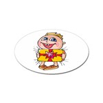 Happy Blue Eyed Boy Sticker Oval (10 pack)