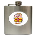 Happy Blue Eyed Boy Hip Flask (6 oz)