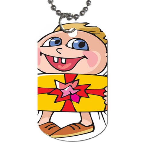 Happy Blue Eyed Boy Dog Tag (Two Sides) from ArtsNow.com Back