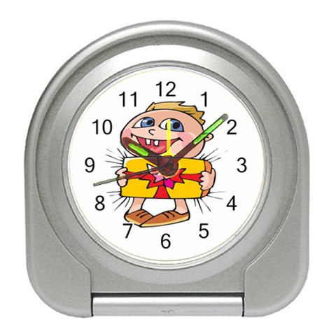 Happy Blue Eyed Boy Travel Alarm Clock from ArtsNow.com Front