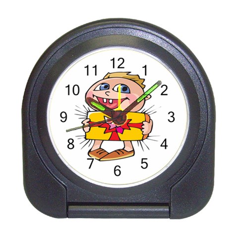 Happy Blue Eyed Boy Travel Alarm Clock from ArtsNow.com Front