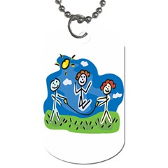 Jump Roping Kids Dog Tag (Two Sides) from ArtsNow.com Front