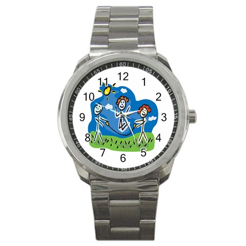 Jump Roping Kids Sport Metal Watch from ArtsNow.com Front