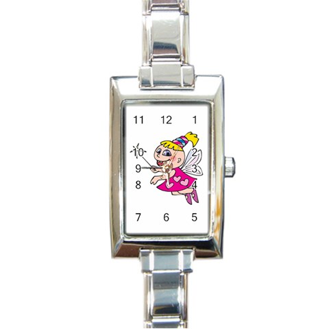 Happy Fairy Girl Rectangular Italian Charm Watch from ArtsNow.com Front