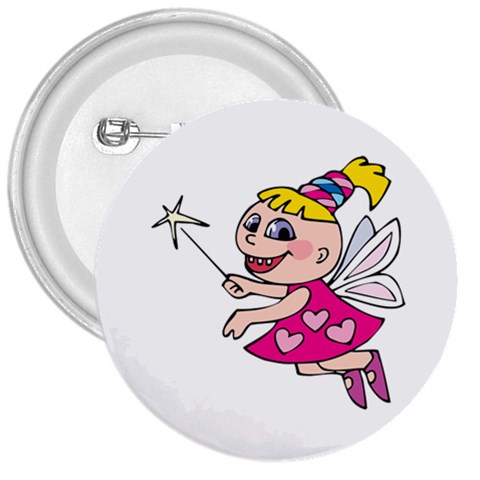 Happy Fairy Girl 3  Button from ArtsNow.com Front