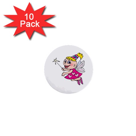 Happy Fairy Girl 1  Mini Button (10 pack)  from ArtsNow.com Front