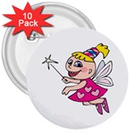 Happy Fairy Girl 3  Button (10 pack)