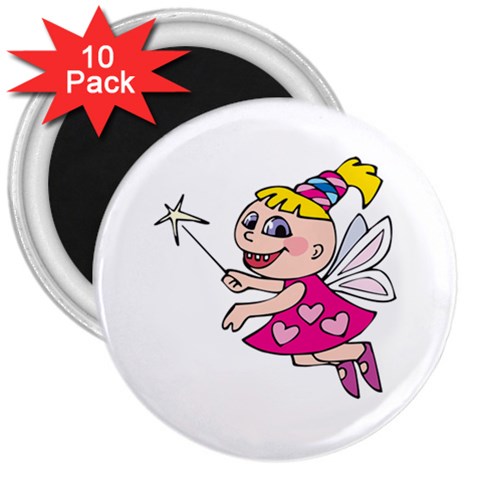 Happy Fairy Girl 3  Magnet (10 pack) from ArtsNow.com Front