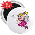 Happy Fairy Girl 3  Magnet (10 pack)