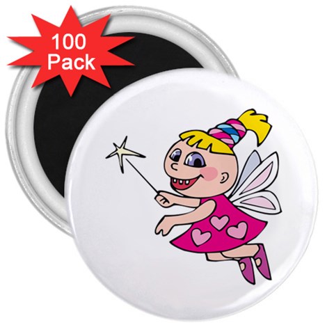 Happy Fairy Girl 3  Magnet (100 pack) from ArtsNow.com Front