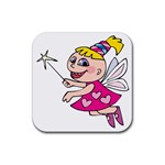 Happy Fairy Girl Rubber Coaster (Square)