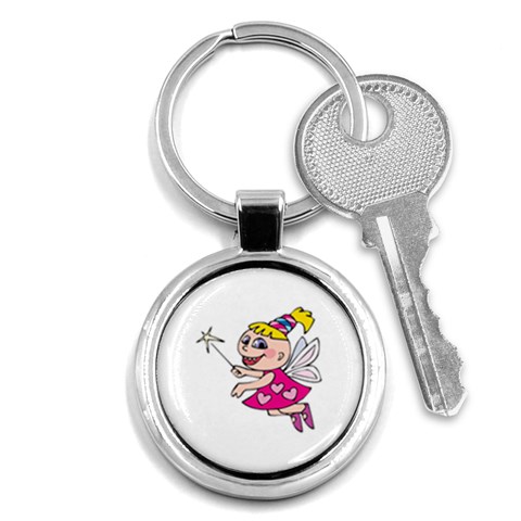 Happy Fairy Girl Key Chain (Round) from ArtsNow.com Front