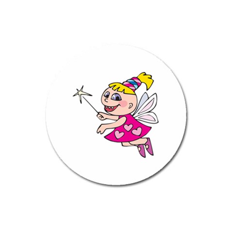 Happy Fairy Girl Magnet 3  (Round) from ArtsNow.com Front