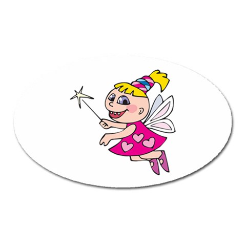 Happy Fairy Girl Magnet (Oval) from ArtsNow.com Front