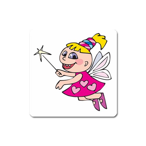 Happy Fairy Girl Magnet (Square) from ArtsNow.com Front