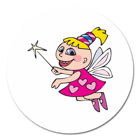 Happy Fairy Girl Magnet 5  (Round) from ArtsNow.com Front