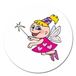 Happy Fairy Girl Magnet 5  (Round)