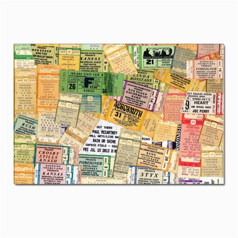 Retro Concert Tickets Postcard 4 x 6  (10 Pack) from ArtsNow.com Front