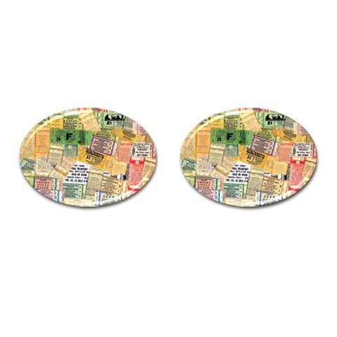 Retro Concert Tickets Cufflinks (Oval) from ArtsNow.com Front(Pair)