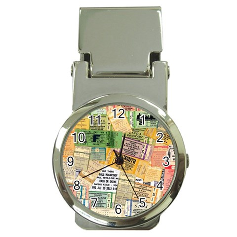 Retro Concert Tickets Money Clip with Watch from ArtsNow.com Front