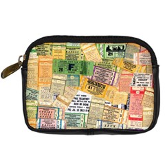 Retro Concert Tickets Digital Camera Leather Case from ArtsNow.com Front