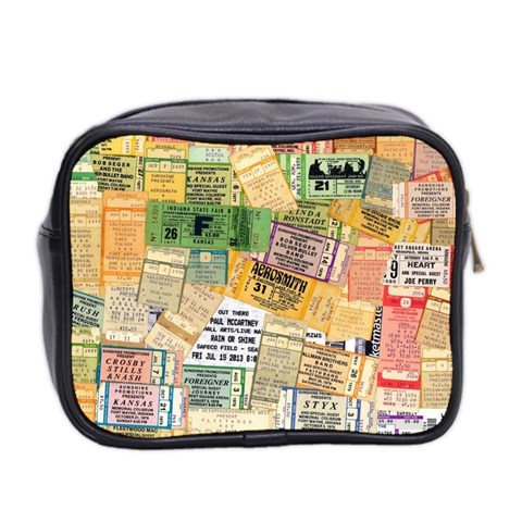 Retro Concert Tickets Mini Travel Toiletry Bag (Two Sides) from ArtsNow.com Back