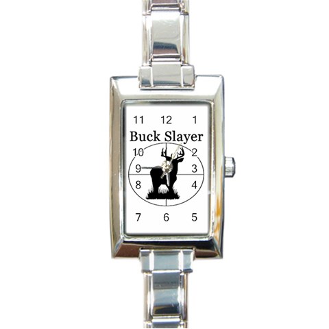 Buck Slayer Rectangular Italian Charm Watch from ArtsNow.com Front