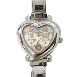 1794 World Map Heart Italian Charm Watch 