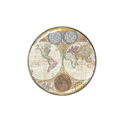 1794 World Map Golf Ball Marker 4 Pack (for Hat Clip) from ArtsNow.com Front