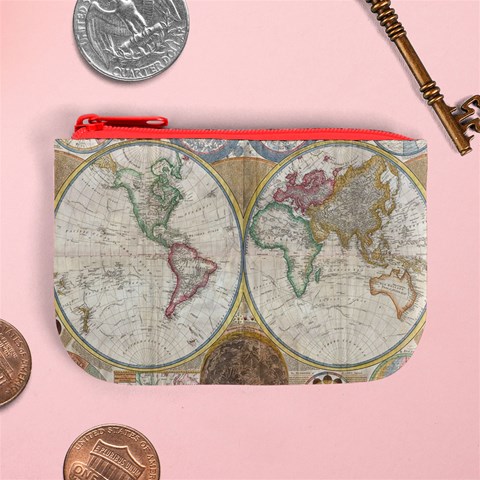 1794 World Map Coin Change Purse from ArtsNow.com Front