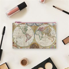 1794 World Map Cosmetic Bag (Small) from ArtsNow.com Front