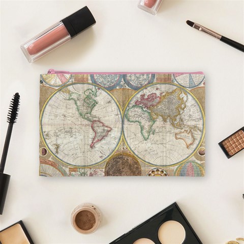 1794 World Map Cosmetic Bag (Medium) from ArtsNow.com Front